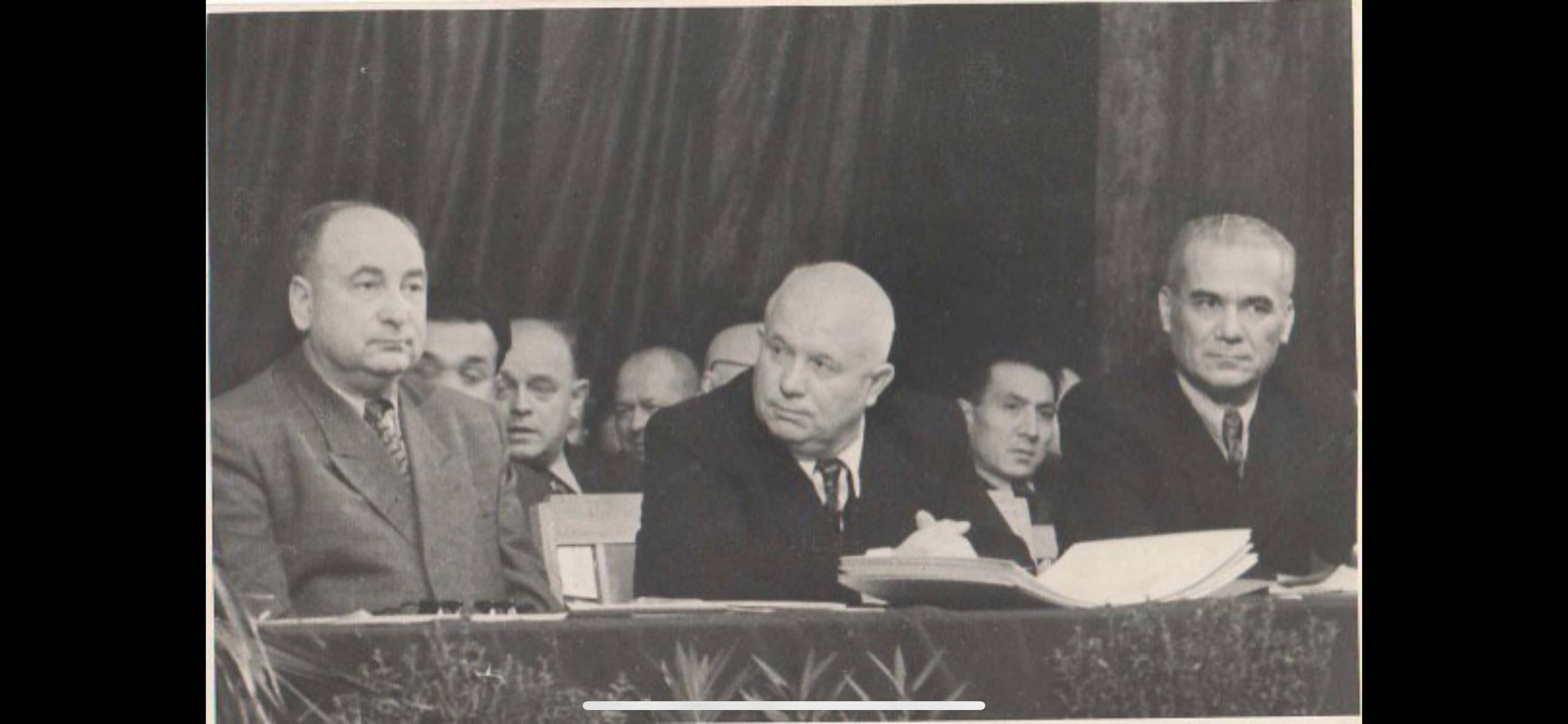 At a conference with Khrushchev
