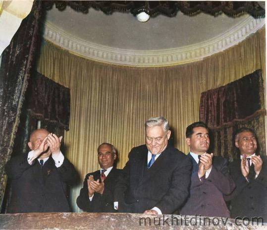 Bulganin and Khrushchev at Navoi Opera